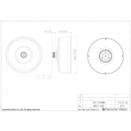 Adapter do montażu podwieszanego kamer Hanwha Vision - SBP-156HMWR -zdjęcie numer 2