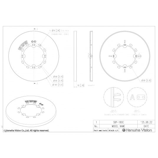 Adapter montażowy do kamer Hanwha Vision - SBP-180C -zdjęcie numer 2