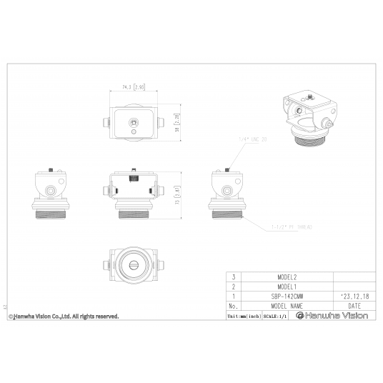 Adapter montażowy sufitowy Hanwha Vision - SBP-142CMW -zdjęcie numer 4