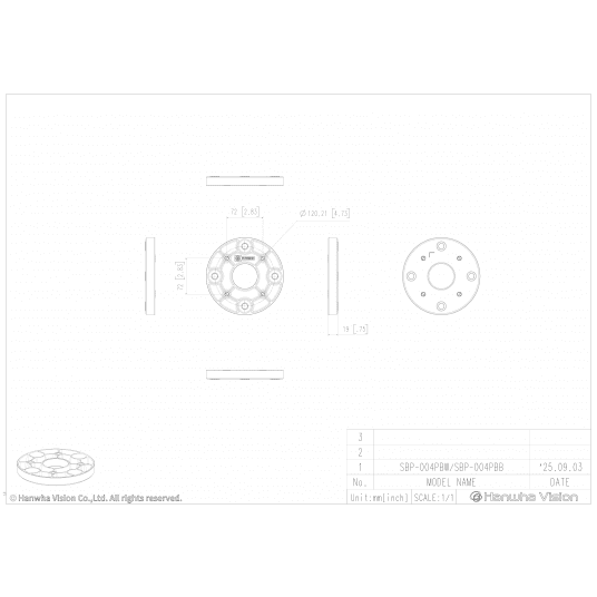 Adapter montażowy uniwersalny Hanwha Vision - SBP-004PBW -zdjęcie numer 3