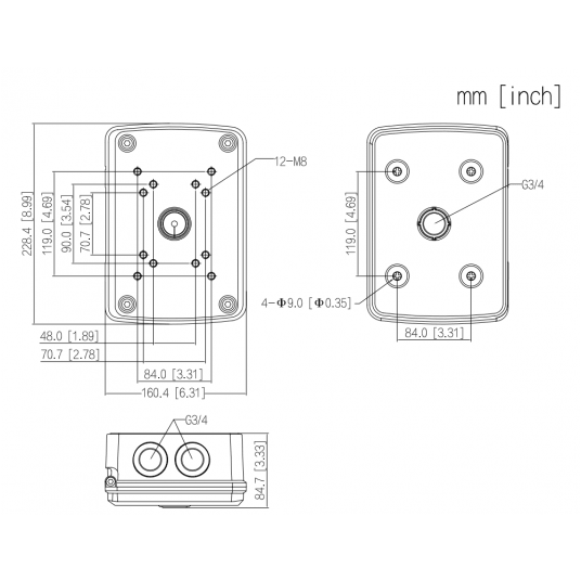 Aluminiowa puszka montażowa Dahua - PFA126