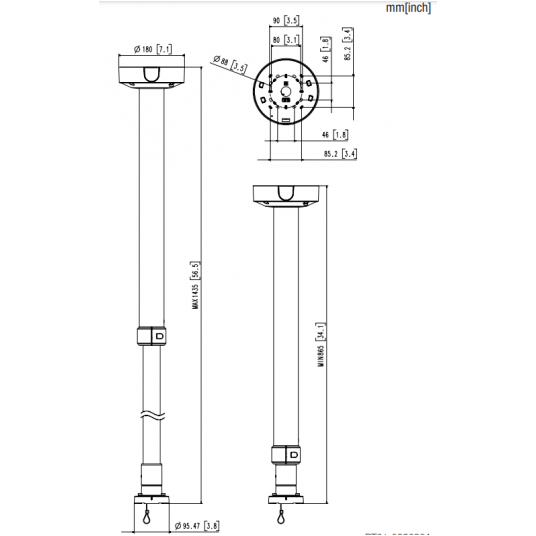 Aluminiowy uchwyt sufitowy Hanwha - SBP-156CMW