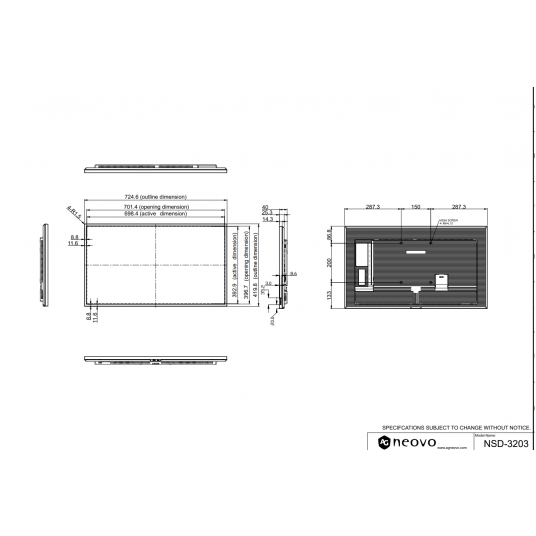 Cyfrowy wyświetlacz reklamowy 32 cali 4K AG Neovo - NSD-3203