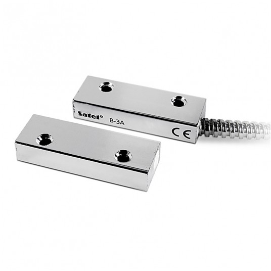 Czujka magnetyczna nawierzchniowa obudowa metalowa, przewody w osłonie Satel - B-3A