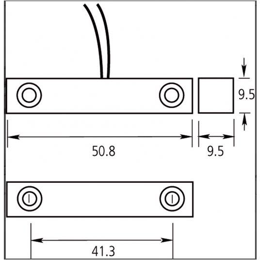 Czujka magnetyczna, NC, Aritech - DC101S60 -zdjęcie numer 2