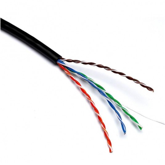 Kabel kat.5e U/UTP box 305m czarny zewnetrzny Fca