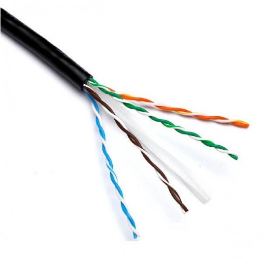 Kabel kat.6 U/UTP box 305m czarny zewnetrzny Fca