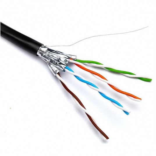 Kabel kat.6A U/FTP 500m czarny zewnętrzny Fca