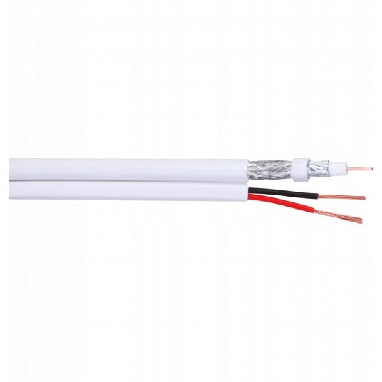 Kabel koncentryczny RG59 z przewodem zasilającym 100m Dahua - PFM941I-RG59N/21-100-white -zdjęcie numer 1