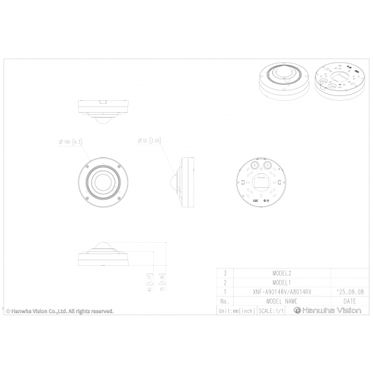 Kamera fisheye AI 12MP IR Hanwha Vision - XNF-A9014RV -zdjęcie numer 3