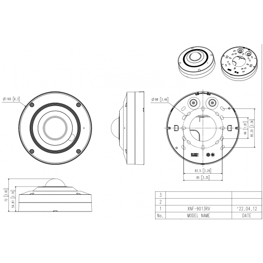 Kamera fisheye AI IR 12MPix Hanwha Vision XNF-9013RV