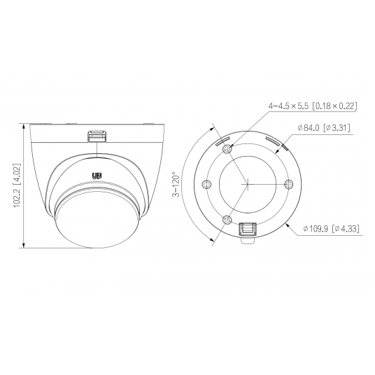 Kamera HDCVI Real-time IR Eyeball 4K Dahua - HAC-HDW1800M-0280B -zdjęcie numer 2