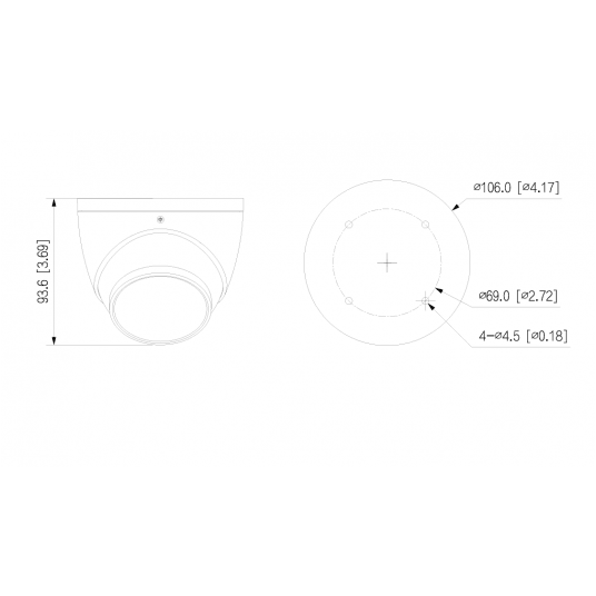 Kamera IP Eyeball WizMind IR 5 Mpx Dahua - IPC-HDW4541EM-S-0280B