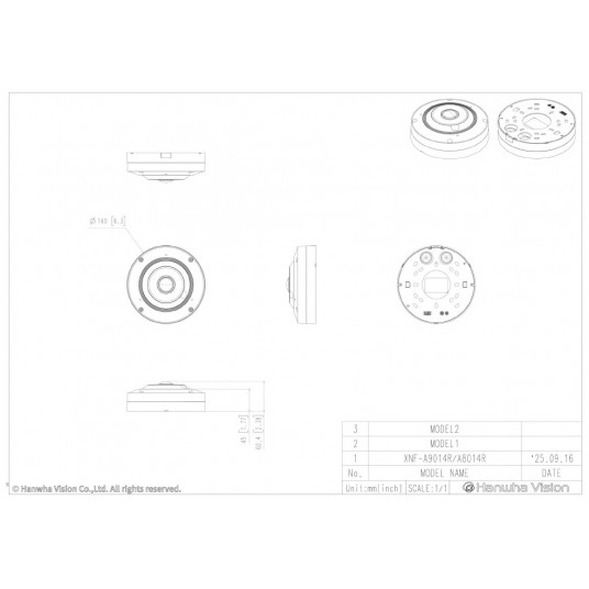 Kamera IP fisheye AI 6 MP Seria X Hanwha Vision - XNF-A8014R -zdjęcie numer 3