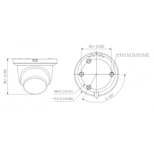 Kamera IP Fixed-focal Eyeball WizMind 5MP IR Dahua - IPC-HDW5541TM-ASE-0280B-S3