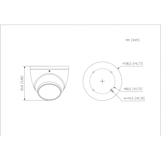 Kamera IP IR Fixed-focal Eyeball WizSense 5 MPix Dahua - IPC-HDW3541EM-S-0360B-S2