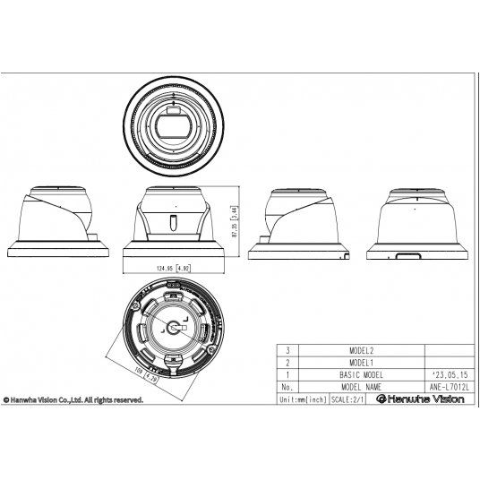 Kamera IP kopułowa Hanwha Vision Seria A 4 MPix - ANE-L7012L