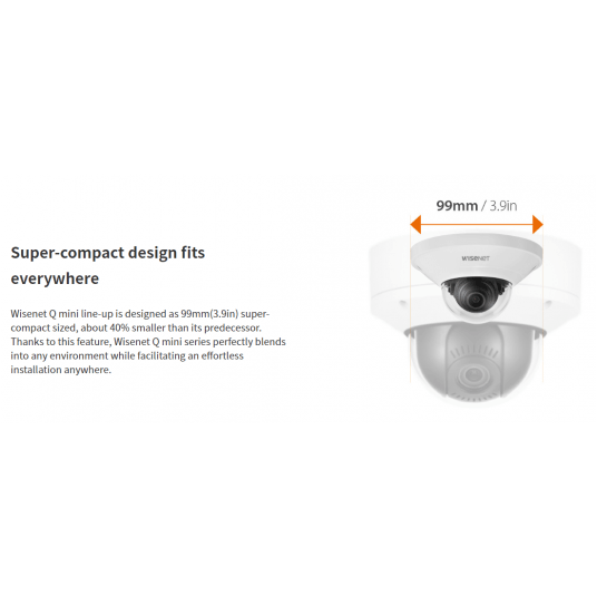 Kamera IP kopułowa Hanwha Vision Seria Q 5 MPix - QND-8011