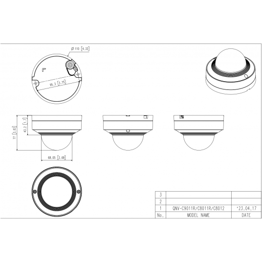 Kamera IP kopułowa wandaloodporna Hanwha Vision AI Seria Q 8 MPix - QNV-C9011R