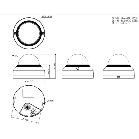 Kamera IP kopułowa wandaloodporna Hanwha Vision Seria Q 2 MPix - QNV-6022R1