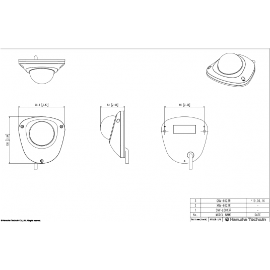 Kamera IP kopułowa wandaloodporna Hanwha Vision Seria Q 2 MPix - QNV-6023R