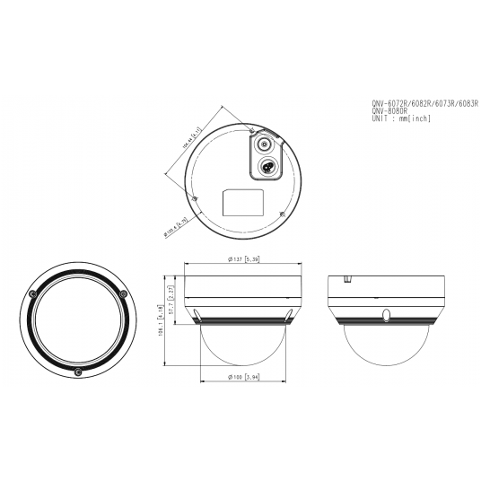 Kamera IP kopułowa wandaloodporna Hanwha Vision Seria Q 2 MPix - QNV-6082R1