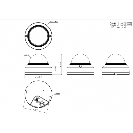 Kamera IP kopułowa wandaloodporna Hanwha Vision Seria Q 4 MPix - QNV-7012R