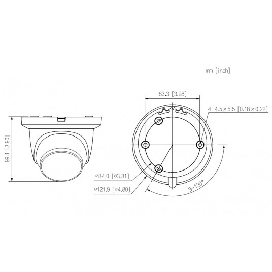 Kamera IP kopułowa WizMind 4 MP Dahua - IPC-HDW5442TM-ASE-0280B-S3 -zdjęcie numer 3