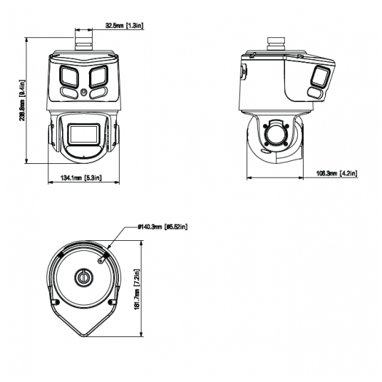 Kamera IP panoramiczna PTZ 8+4Mpx Dahua - SDT3E410-8P-MB-A-PV1