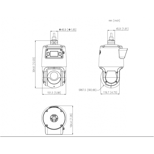 Kamera IP PTZ 25x TiOC 4MPix+4MPix X-Spans WizSense Dahua - SDT4E425-4F-GB-A-PV1-0400