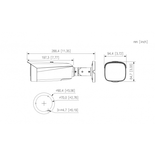Kamera IP tubowa czarna Xinghan 8 MP Dahua - IPC-HFW5859T1-ASE-PV-0280B-PRO-Black