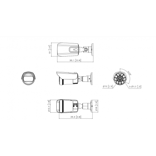 Kamera IP tubowa Hanwha Vision AI Seria Q 5 MPix - QNO-C8083R