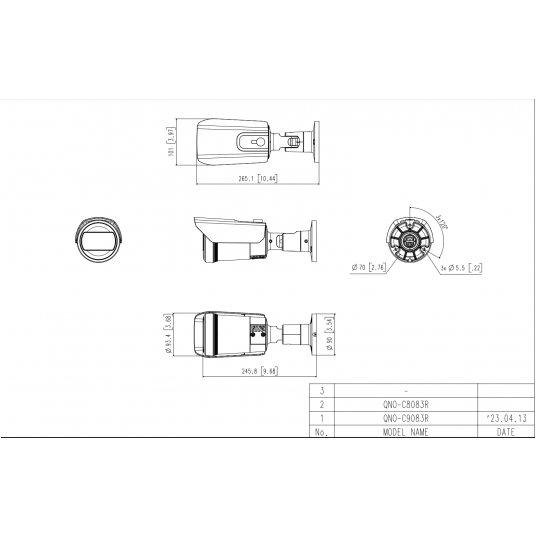 Kamera IP tubowa Hanwha Vision AI Seria Q 8MPix - QNO-C9083R