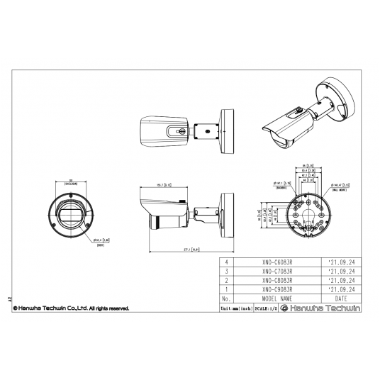 Kamera IP tubowa Hanwha Vision AI Seria X 6 MPix - XNO-C8083R