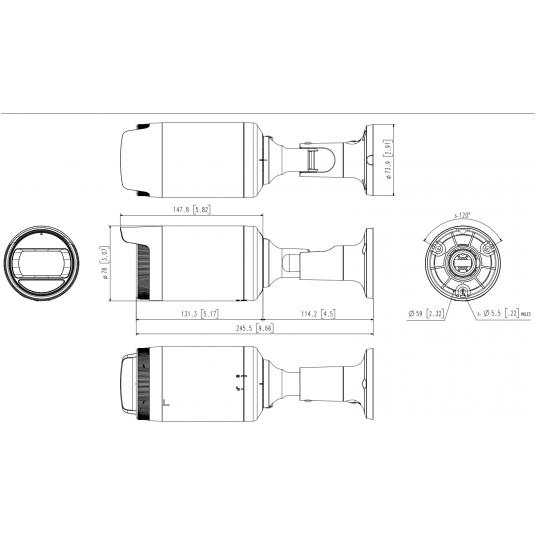 Kamera IP tubowa Hanwha Vision Seria A 2 MPix - ANO-L6012R