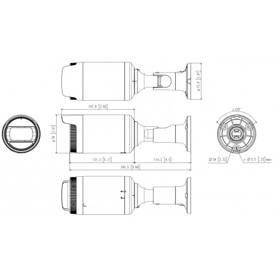 Kamera IP tubowa Hanwha Vision Seria A 2 MPix - ANO-L6022R