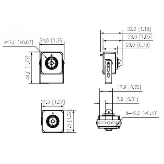 Kamera IP z obiektywem Pinhole 4 MP Dahua - IPC-HUM4431S-L4-0280B
