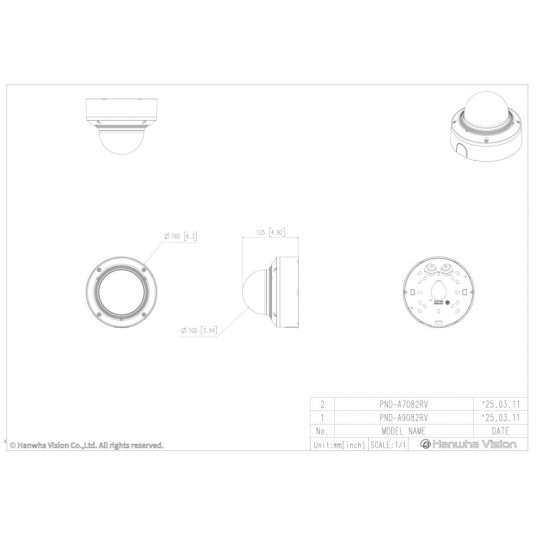 Kamera kopułkowa AI 4 MP Hanwha Vision seria P - PND-A7082RV -zdjęcie numer 4