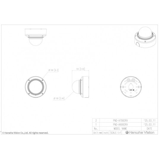 Kamera kopułkowa AI 8 MP Hanwha Vision seria P - PND-A9082RV -zdjęcie numer 4