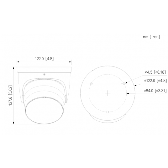 Kamera kopułkowa IP 4MP WizColor Eyeball Dahua - IPC-HDW5459H-ASE-PV-0360B-PRO-Black -zdjęcie numer 3