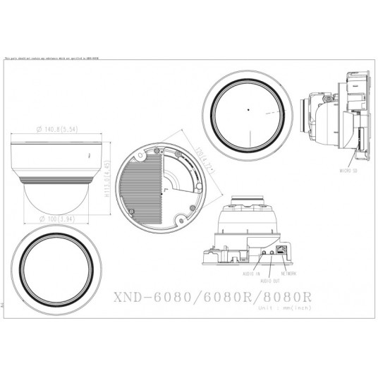 Kamera kopułowa IR Hanwha Vision Seria X 5 MP - XND-8080R