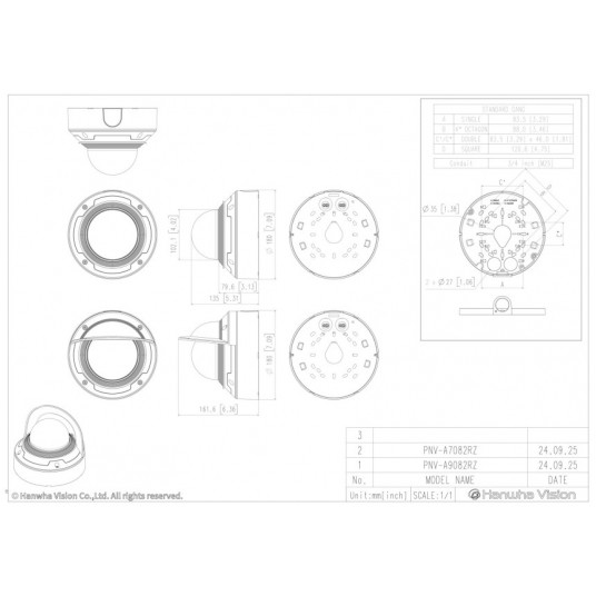 Kamera kopułowa wandaloodporna AI 4 MP Hanwha Vision - PNV-A7082RZ -zdjęcie numer 3
