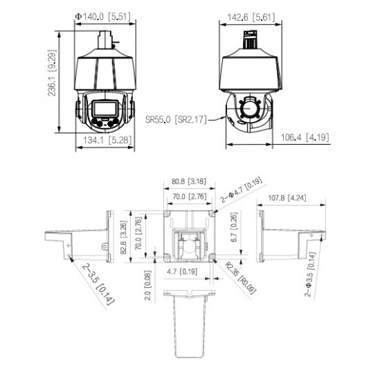 Kamera obrotowa IR Dahua TiOC WizSense 4 MP - SD3E405DB-GNY-A-PV1