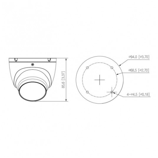 Kamera Smart Dual Light Eyeball WizSense Dahua 6MPix - IPC-HDW1639T-A-IL-0280B-S6-BLACK