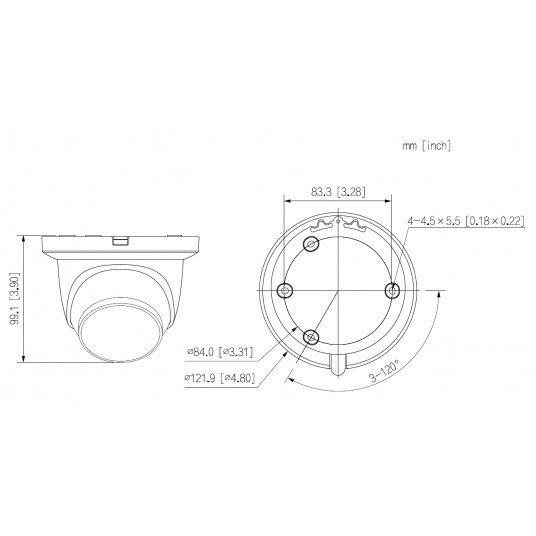 Kamera Smart Dual Light Eyeball WizSense Dahua 8MPix - IPC-HDW2849TM-S-IL-0280B