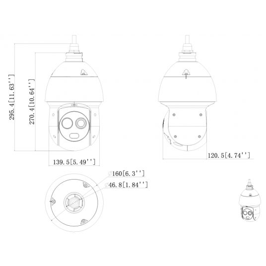 Kamera termowizyjna IP 4MP PTZ Speed Dome Dahua – TPC-SD2241-B7F8-DW-S2 -zdjęcie numer 3