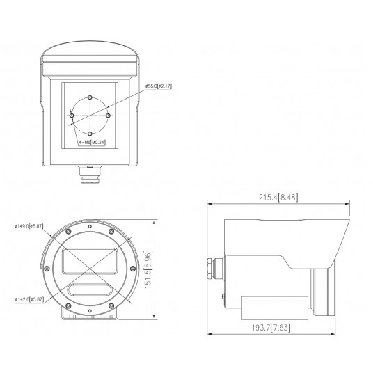 Kamera ze stali 316 IP Bullet 4MP STARVIS z IR Dahua – ECA3A1404-HNR-XB-316 -zdjęcie numer 5