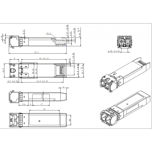 Moduł optyczny SFP GBCPhotonics 10Gb/s 10km - SP-SM31010D-GP