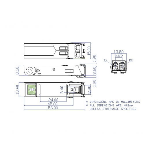 Moduł SFP 100Base-LX Aritech - S20-2SLC-20 -zdjęcie numer 2