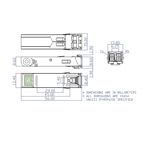 Moduł SFP 100Base-LX Aritech - S25-2SLC-20 -zdjęcie numer 2